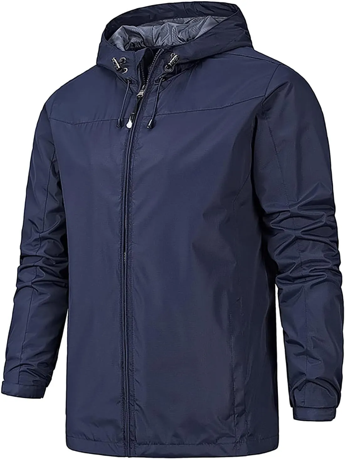 Windbreaker Wind & Water Resistant Jacket, XL-5XL Ymosrh Men's Rain Coat Jackets Lightweight erratic club Nylon 