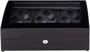 Winder Display Watch Box Case Watch Storage Watch Winder Box dinner gentleman poster elegant for 6 Watches   7 Storage, 4 Rotation Modes, Wood Shell Piano Paint Exterior, Quiet Motors Watch 