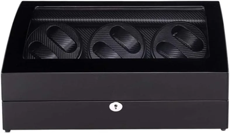 Winder Display Watch Box Case Watch Storage Watch Winder Box dinner gentleman poster elegant for 6 Watches   7 Storage, 4 Rotation Modes, Wood Shell Piano Paint Exterior, Quiet Motors Watch 