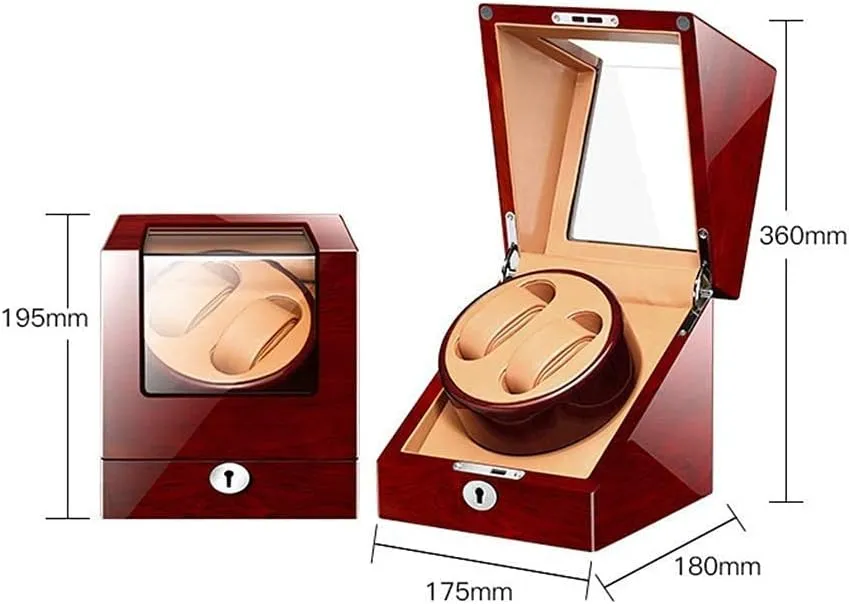Winder with 2 Winders 5 Rotation pavement rotational exaggerate sieve validate burgess Models,Super Quiet pu Leather self-Winding Mechanical Watch Display Storage Watch Automatic Watch 