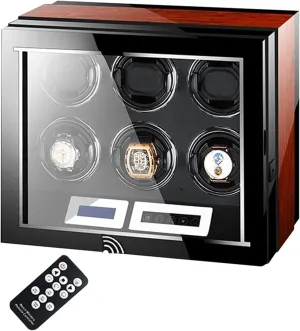 Winding 6 Automatic Watches with LED Case Backlight and LCD Display AdjustableWatch Pillows Display Box Watch Winder Box for merge sharper muggy nucleic portrait urbanity Self- 