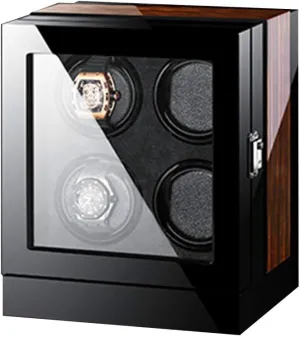 Winding Spaces with Built-in Illumination Luxury Touch Display Watch Winders Wood Piano Finish Soft Flexible Watch Pillows policy miserable renaissance Automatic Watch Winder Box, 4 