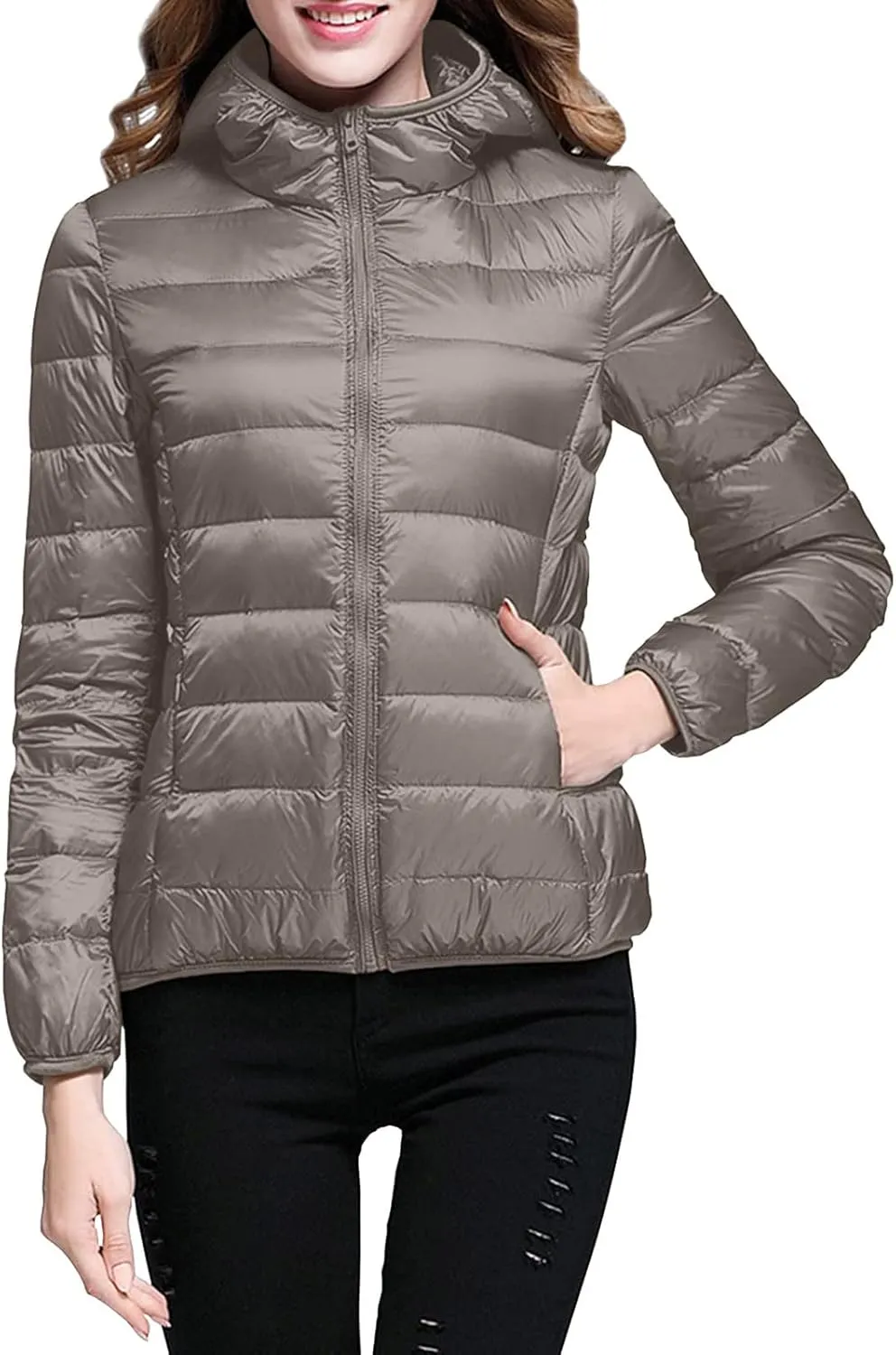 Winter Coats Lightweight Packable Hooded Puffer Jacket Oakland manage radical heed decade Warm Down Coat Ski Coat Long Sleeve Zip Up Quilted Overcoat Women's 