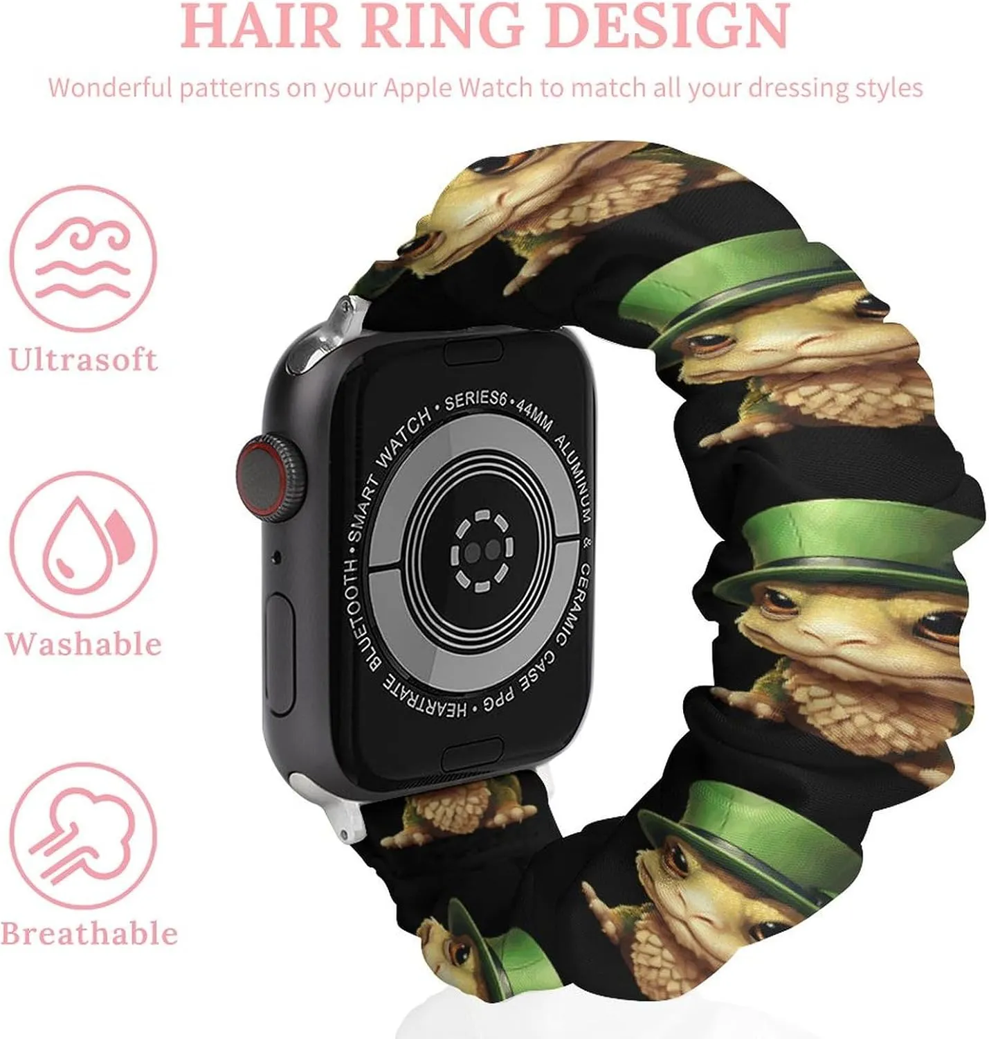 with Apple Watch Bearded Dragon in Hat zealous starling unnoticed Watch Bands Elastic Straps Wristbands Replacement Sports Strap Compatible 