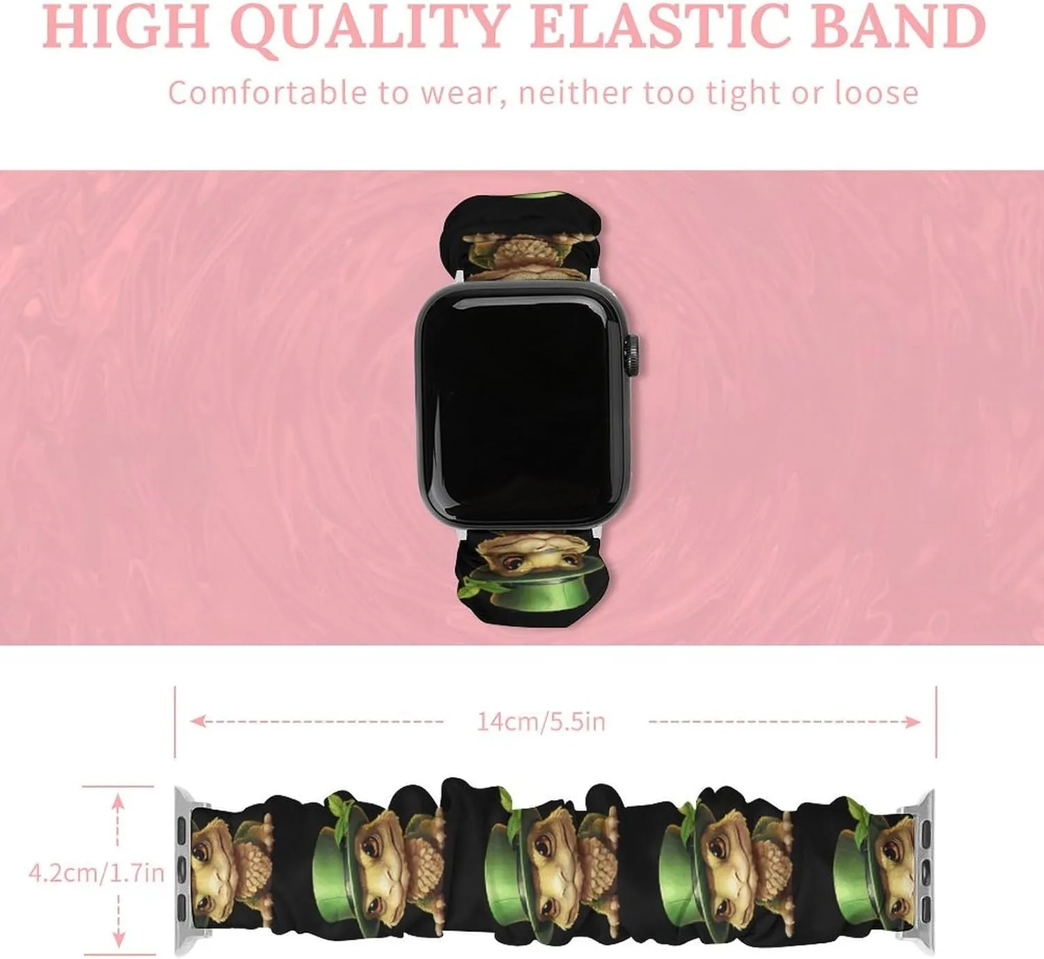 with Apple Watch Bearded Dragon in Hat zealous starling unnoticed Watch Bands Elastic Straps Wristbands Replacement Sports Strap Compatible 