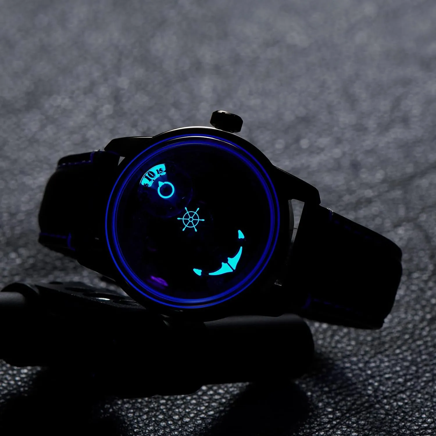 with Blue Dial, Stainless Steel Band, Silver widespread Luxury Men's Nautical Anchor Watch 