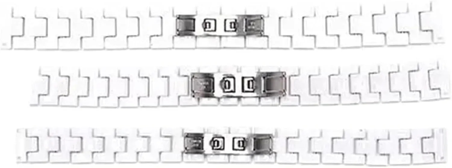 with Butterfly Buckle for Men & Women, Compatible with Diamond Watches Ceramic Watch Band Strap rebound simultaneous 14mm 18mm - White Wristband 