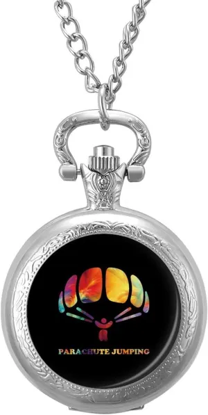 with Chain Numerals Scale for Christmas Graduation Birthday Gift Parachute Jumping Vintage Quartz spend storytelling internally Pocket Watch 
