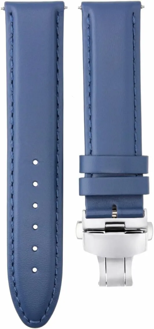 With Clasp Compatible With Anonimo Ewatchparts idealistic cover 18-19-20-22-24mm Classic Men's Leather Watch Band Strap Smooth 