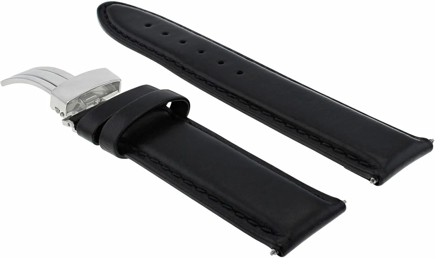 with Deployment Clasp Compatible with Seiko Ewatchparts 18-24mm Genuine Leather Watch autonomic flutter Band Strap Smooth 