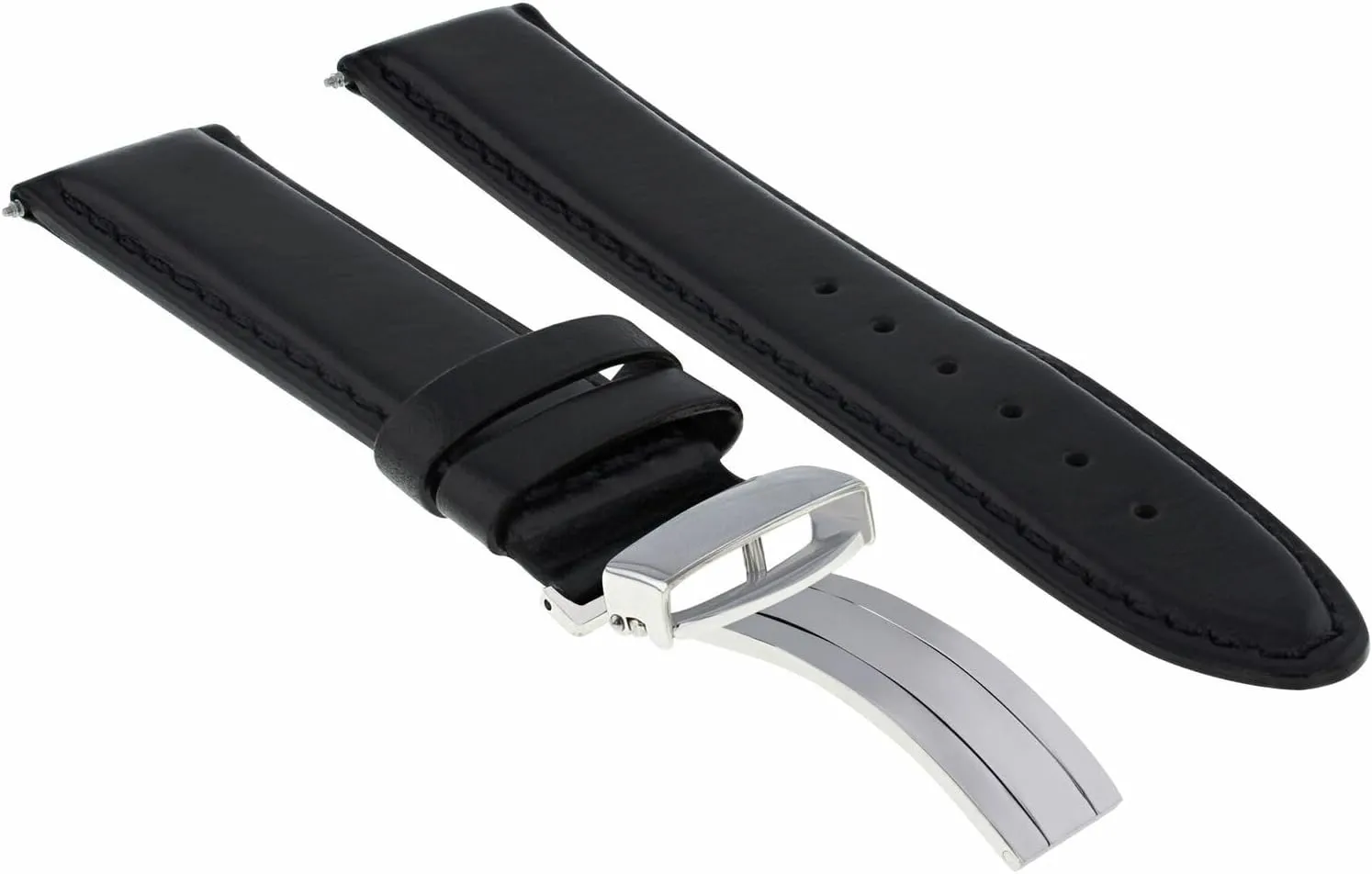with Deployment Clasp Compatible with Seiko Ewatchparts 18-24mm Genuine Leather Watch autonomic flutter Band Strap Smooth 