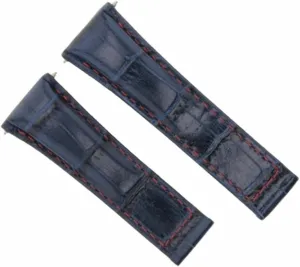 With Red Stitching dedication Regular Ewatchparts Leather Watch Band Strap Compatible With Rolex Daytona 16519 16523 116520 Blue With 