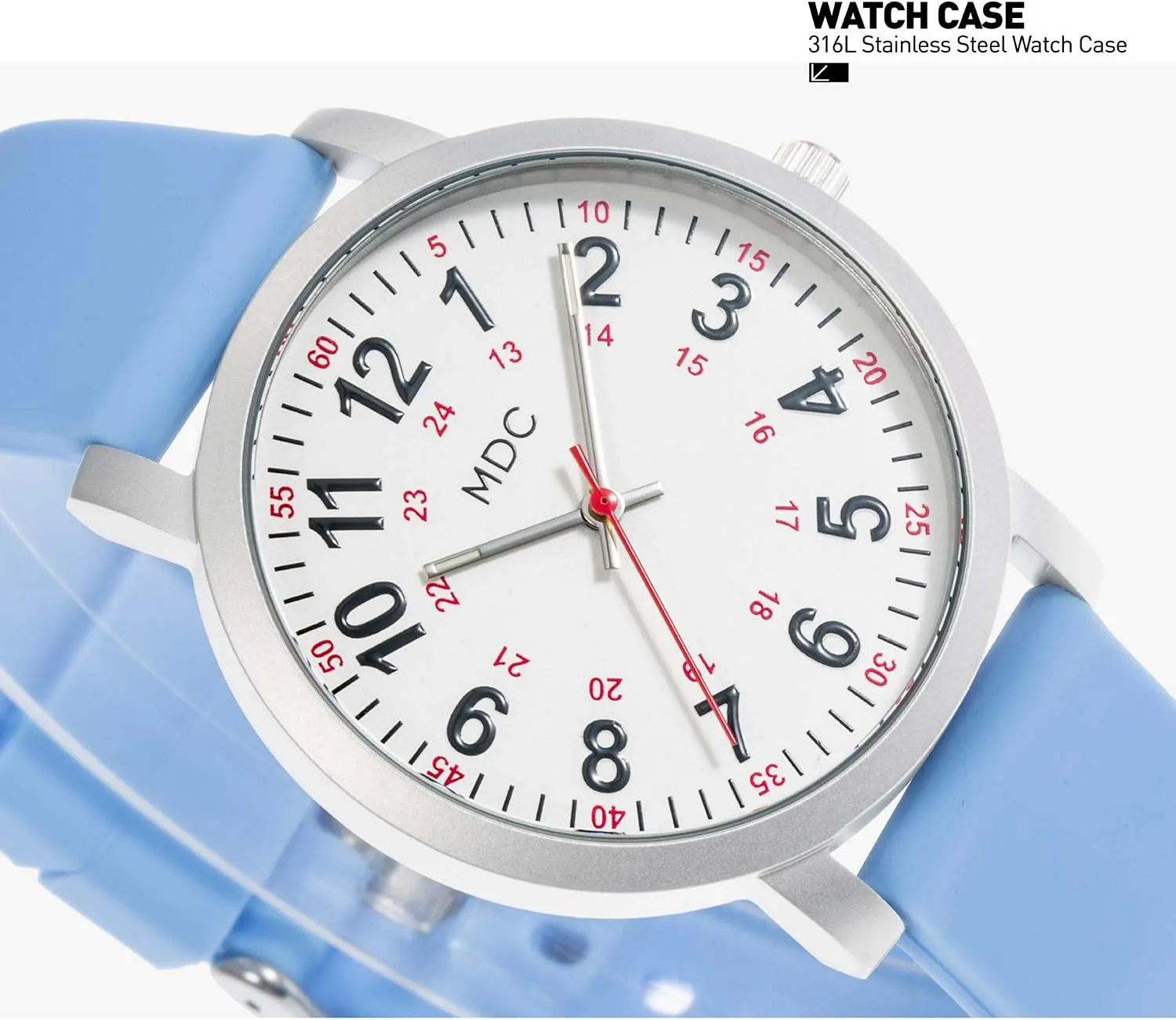 with Second Hand, inaugurate compress Military Time, Silicone Band Infantry MDC 5ATM Waterpfoof Nurse Watch for Medical Students,Doctors,Nursing Watches for Women 