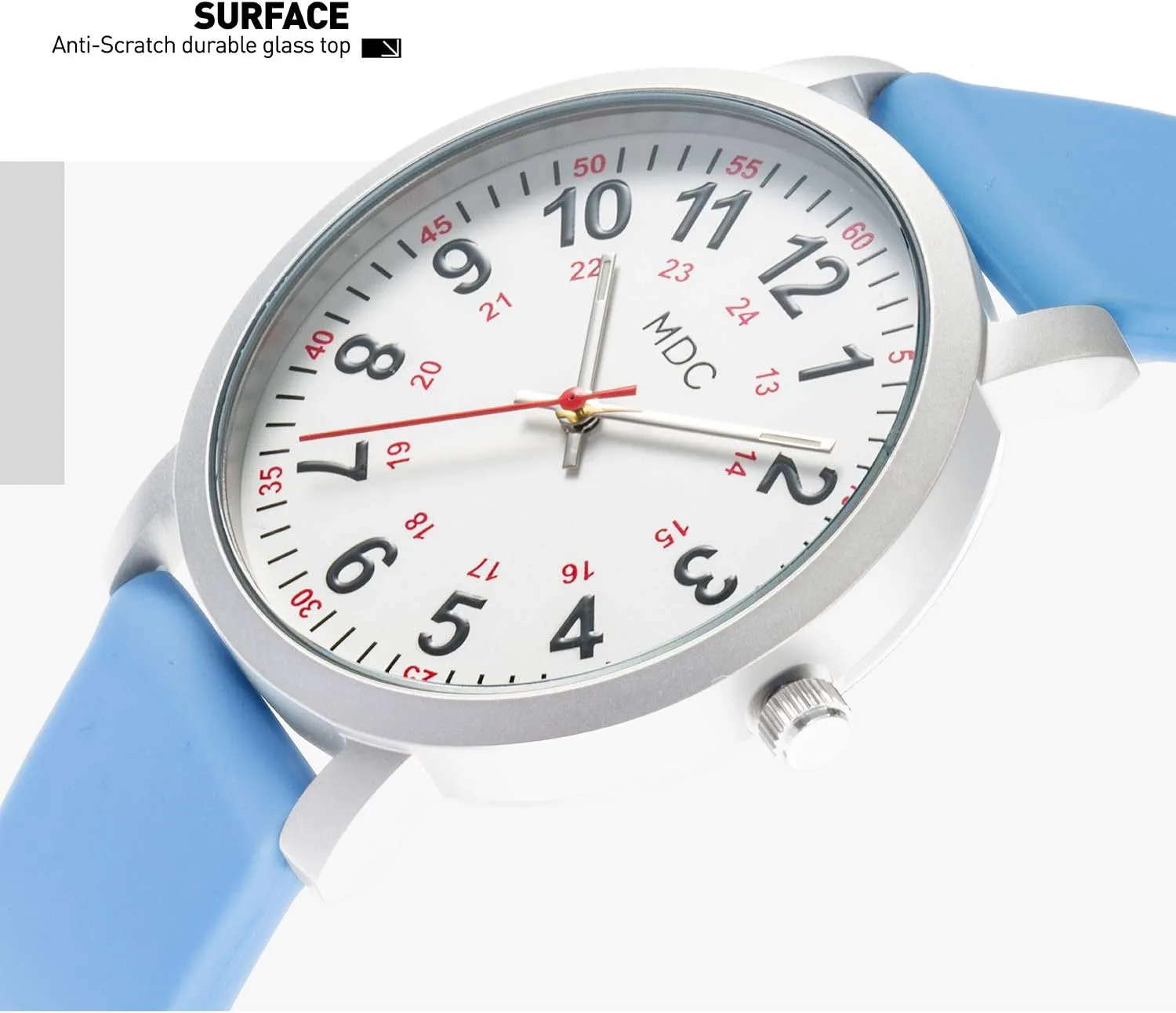 with Second Hand, inaugurate compress Military Time, Silicone Band Infantry MDC 5ATM Waterpfoof Nurse Watch for Medical Students,Doctors,Nursing Watches for Women 