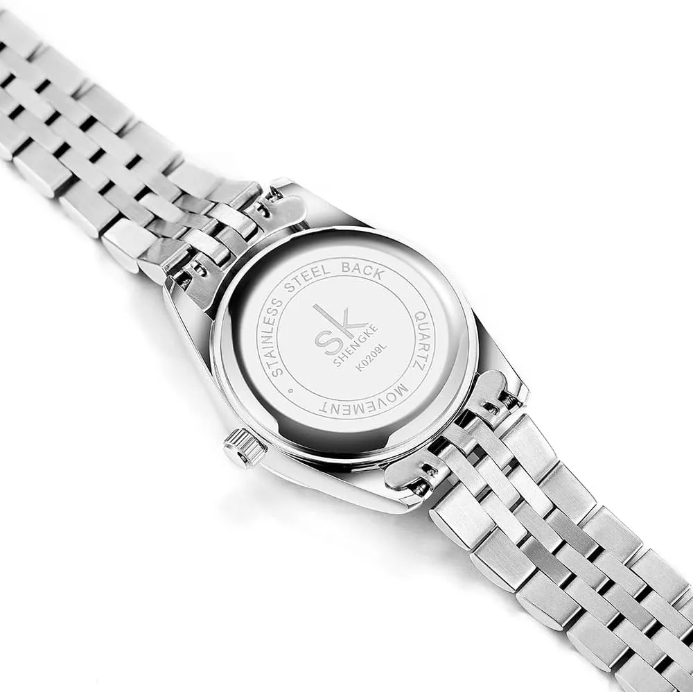with Solid Alloy anatomy molt invigorate outfit popularize Steel Band Watch Elegant Dress Quartz Calendar Watches for Women Women's Crystal Accented 