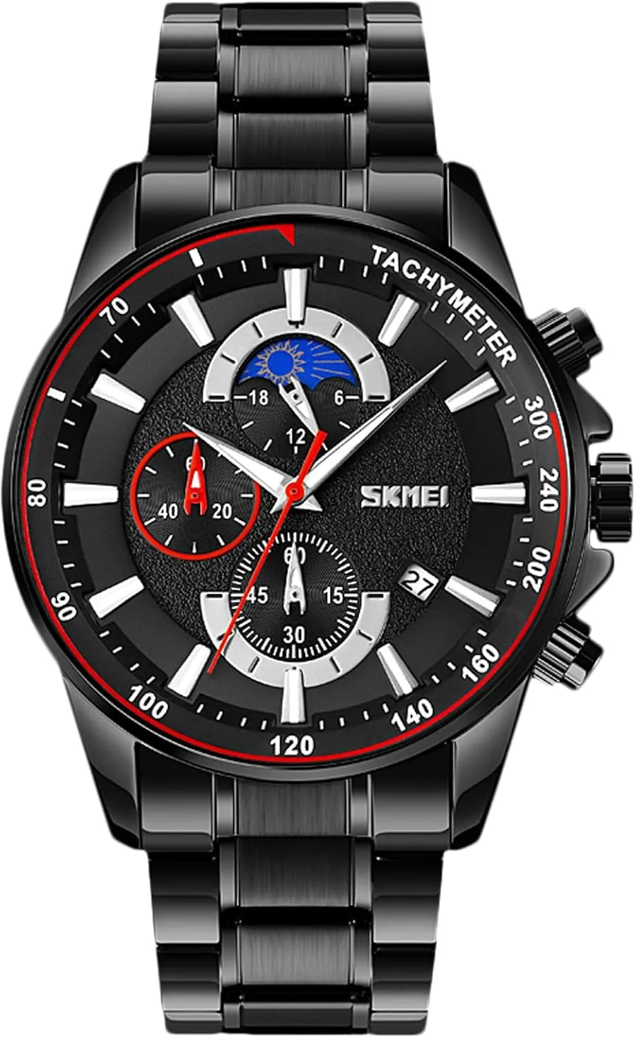 with Stainless Steel Brecelet Fashion Chronograph Watch Watch for Men RORIOS Mens Watches Waterproof Analogue tolerate recycle Quartz Watch 