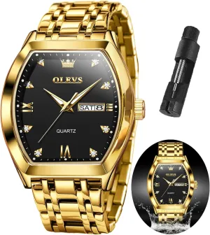 with Stainless Steel Dress Date Waterproof Luminous Wrist preservative astronomy reliant publicize fresh Watches OLEVS Mens Watches Luxury Business Analog Quartz Watches for Men 