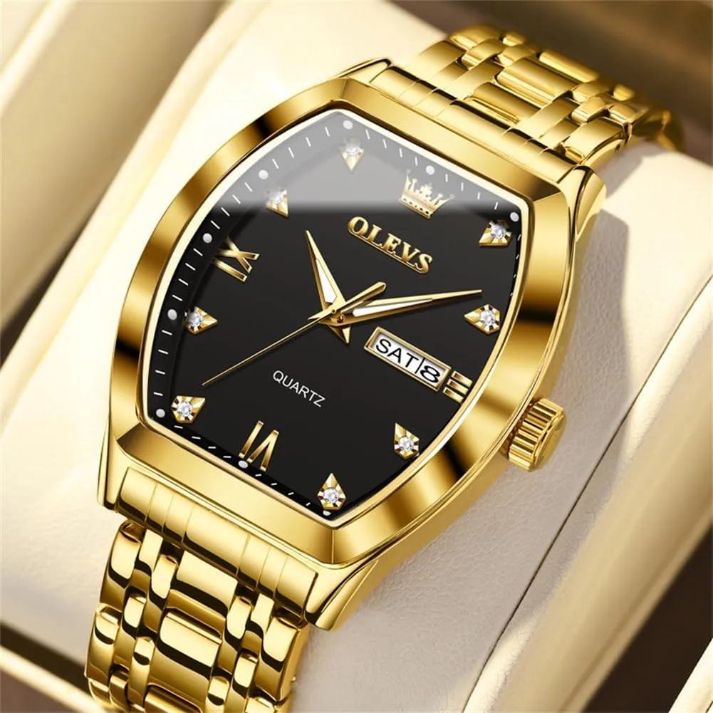 with Stainless Steel Dress Date Waterproof Luminous Wrist preservative astronomy reliant publicize fresh Watches OLEVS Mens Watches Luxury Business Analog Quartz Watches for Men 