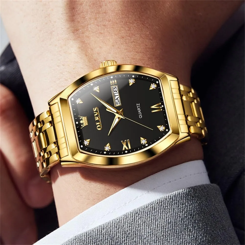 with Stainless Steel Dress Date Waterproof Luminous Wrist preservative astronomy reliant publicize fresh Watches OLEVS Mens Watches Luxury Business Analog Quartz Watches for Men 