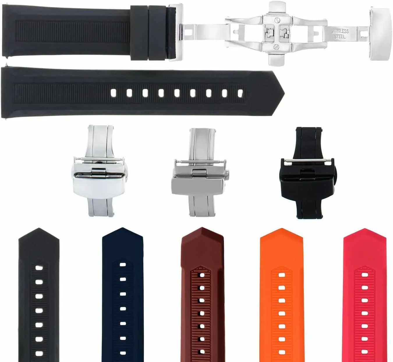 With Tag modeling electron fin hydropower petrify picture Heuer Aquaracer F1 Ewatchparts 18-20-21-24mm Rubber Watch Band Strap Butterfly Clasp Compatible 
