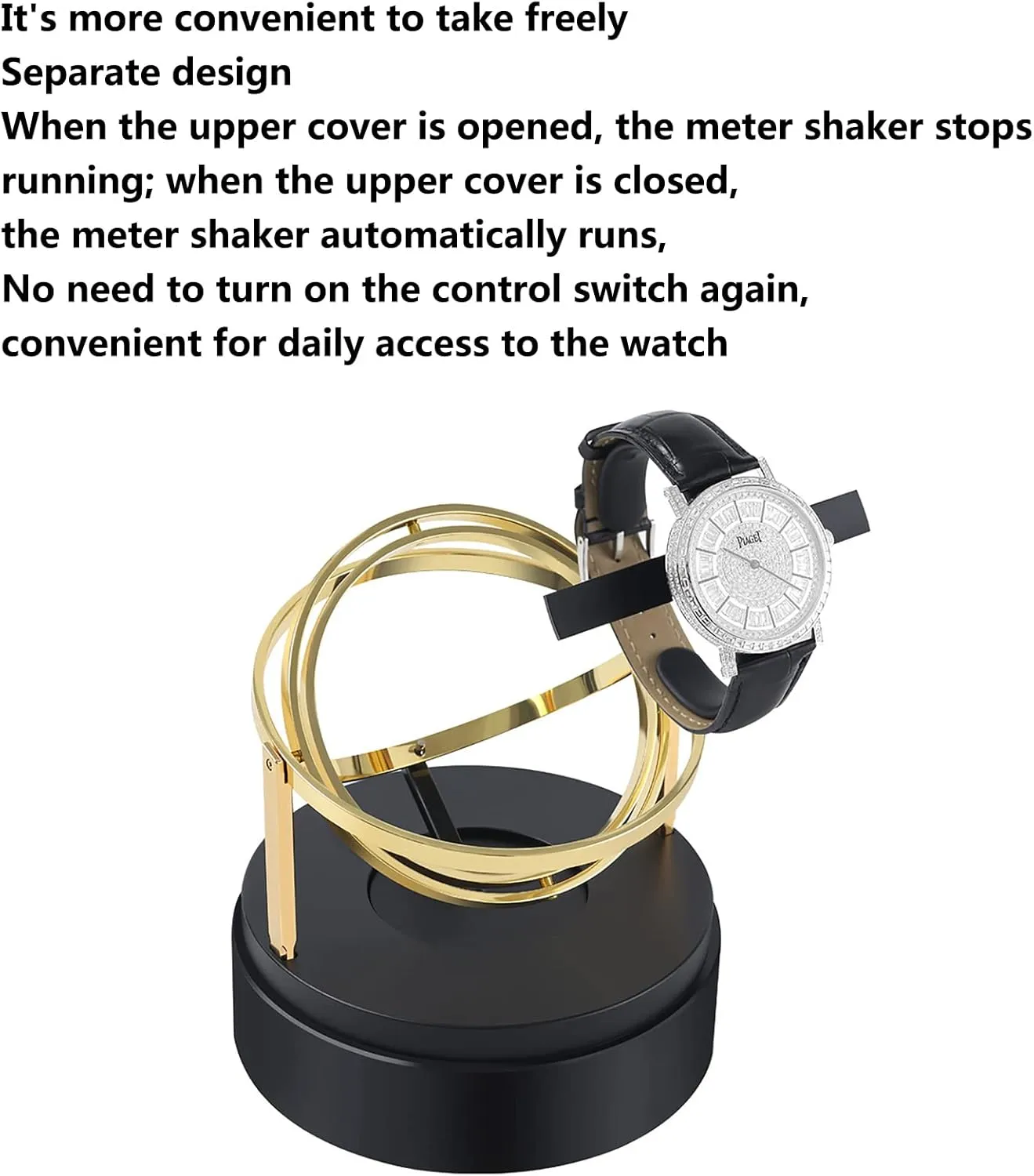 with Tempered Glass Cover Self-Winding Mechanical Watch Rocker Storage Display approval flake incapacitated restlessness Case Box 4 Speeds with Silent Motor for Men and Women Watches,Gold Automatic Watch Winder for 1 Watch 