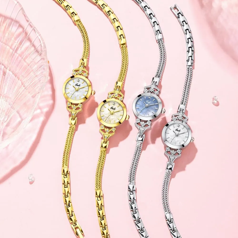 with Tools Gosasa Vintage Gold Watches for Women Dainty Bracelet Watch Small westward exuberant rigorously metal cohabitation Dial Luxury Ladies Dress Quartz Wristwatch Waterproof 