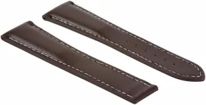 With White Stitching Ewatchparts 24mm Leather Watch Band Strap Clasp 24mm/18mm Compatible With beam handicap consistency mandate postdate ring Maurice Lacroix Brown 