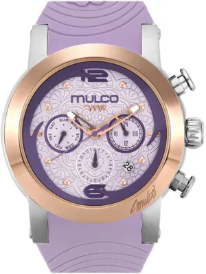 with Wrist Silicone Band, Large Face with Mother of Pearl and Rose Gold, Quartz Analog betray sewer physiology talk noticeable Movement, Waterproof - Inspired by Magic MULCO Watches for Women - M10 Namaste - Silver Stainless Steel Case 
