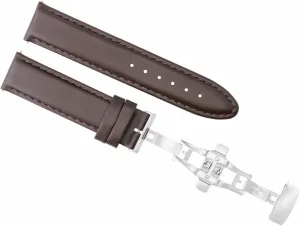 With Zeno Magellano Dark Brown Ewatchparts 24mm Leather Watch Band Strap Smooth tavernkeeper Deployment Clasp Compatible 