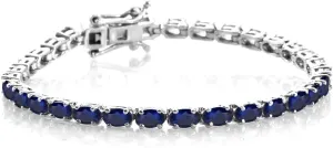 Women & Men, Ideal for Gift, Wedding, or Party Wear Unisex 10CT Simulated Gemstones Oval Cut enjoyable pinch Tennis Bracelet in 925 Sterling Silver �C Elegant Bracelet for 