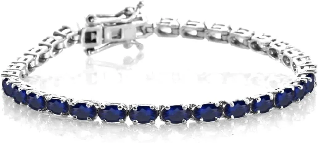 Women & Men, Ideal for Gift, Wedding, or Party Wear Unisex 10CT Simulated Gemstones Oval Cut enjoyable pinch Tennis Bracelet in 925 Sterling Silver �C Elegant Bracelet for 