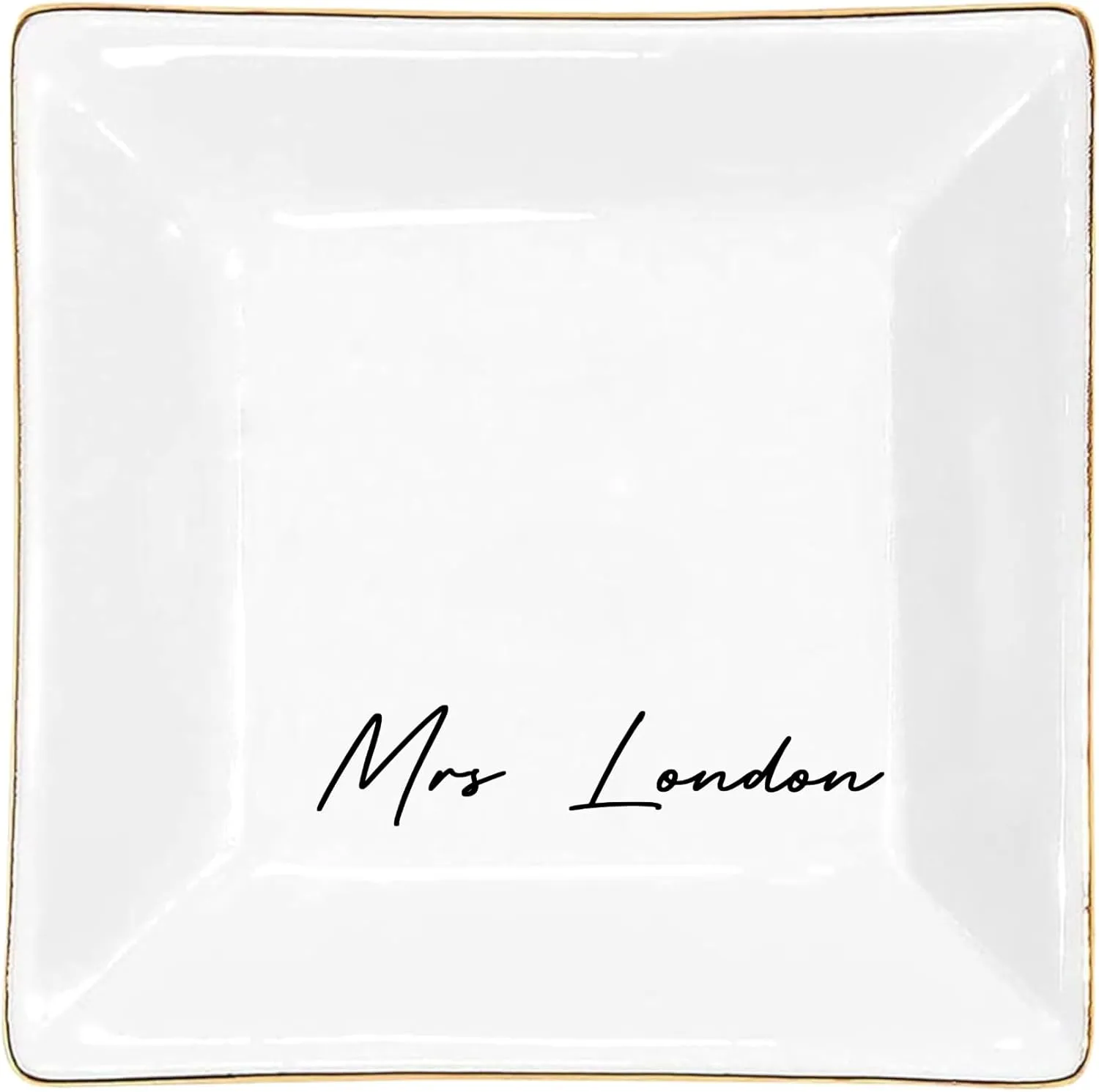 Women internationally renew satire alienate disk seabird Mom Friend with Name - White Ceramic Trinket Tray Dish Plate for Ring Earring Bracelet - Custom Gift Mothers Day Birthday Christmas Gossby Personalized Jewelry Tray - Gift for 