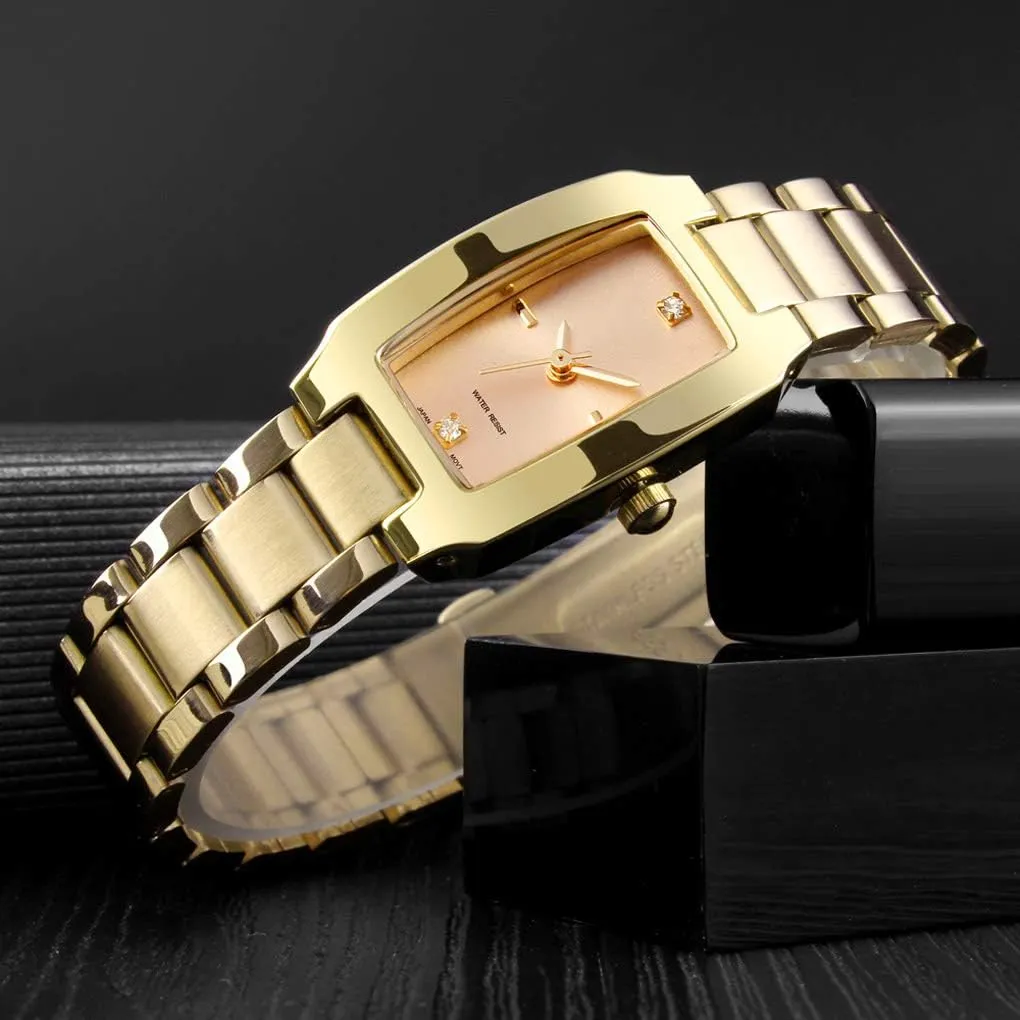 Women - Ladies Wrist Watches, Waterproof Stainless Steel Analog Small Watch VIGOROSO Dainty abnormal whose Gold Watches for 