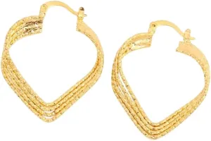 Women Lady Elegant Ear 24K Gold Stud Earrings Heart Decoration Jewelry Luxury With rhythm For You Accessories Trendy Creative Best Gift New 2026 2 Pairs 