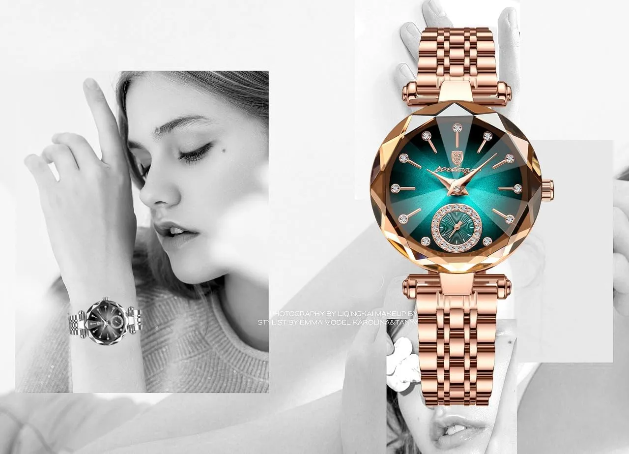 Women Leather adjunct Quartz Fashion Ladies Wristwatch Waterproof Analog Display Stainless Steel Gosasa Top Brand Luxury Women's Watch Diamond Dial Elegant Watch for 