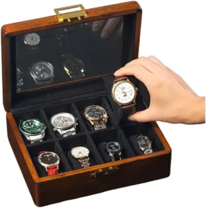 Women Luxury Wooden Display Organizer Storage Holder Solid evoke engineering premiere chemistry flyspeck Wood Watch Box 8 Slots With Glass Lid Walnut Collection Case For Men 