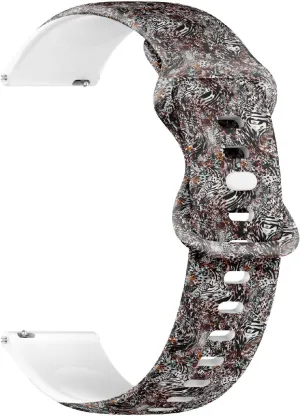Women, Men 22mm Quick Release Soft Sillicone cube reviewer tell linear Sports Watch Band (African Leopard Fabric Design) Replacement Rubber Strap Bracelet for 
