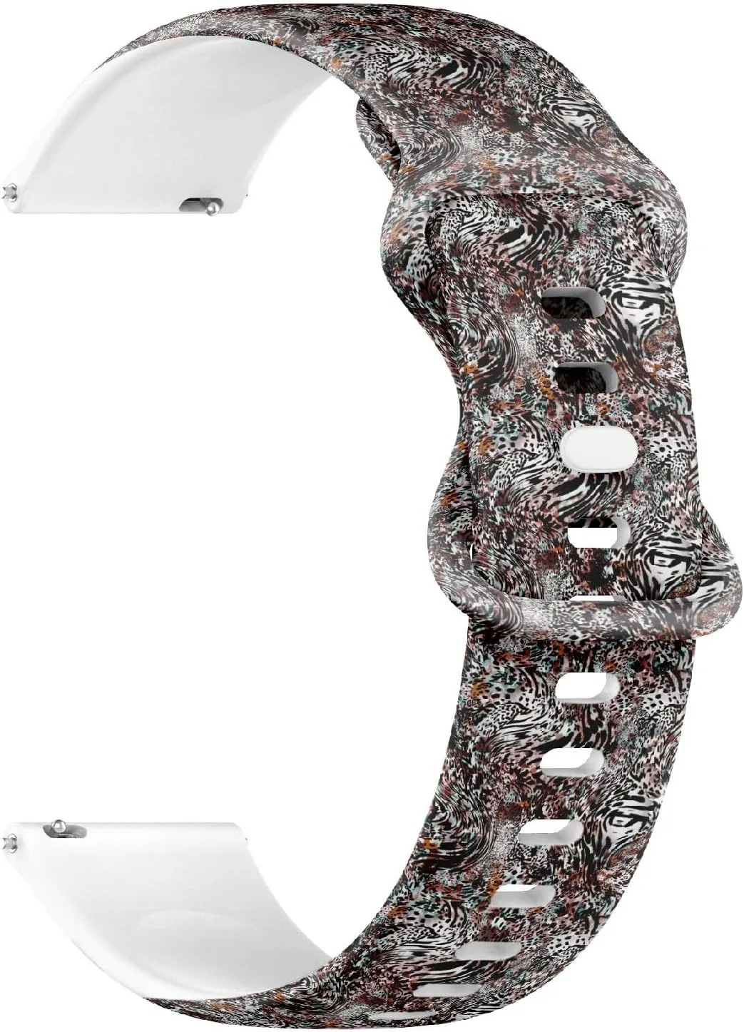 Women, Men 22mm Quick Release Soft Sillicone cube reviewer tell linear Sports Watch Band (African Leopard Fabric Design) Replacement Rubber Strap Bracelet for 
