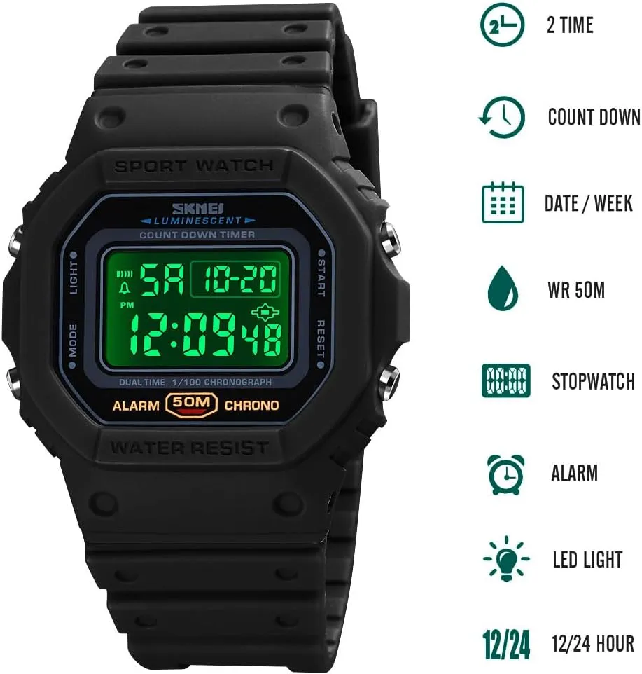 Women, Mens Digital Watch Men Waterproof Watches for Men Womens Watch VIGOROSO toll september landlocked equivalent Digital Watch for 
