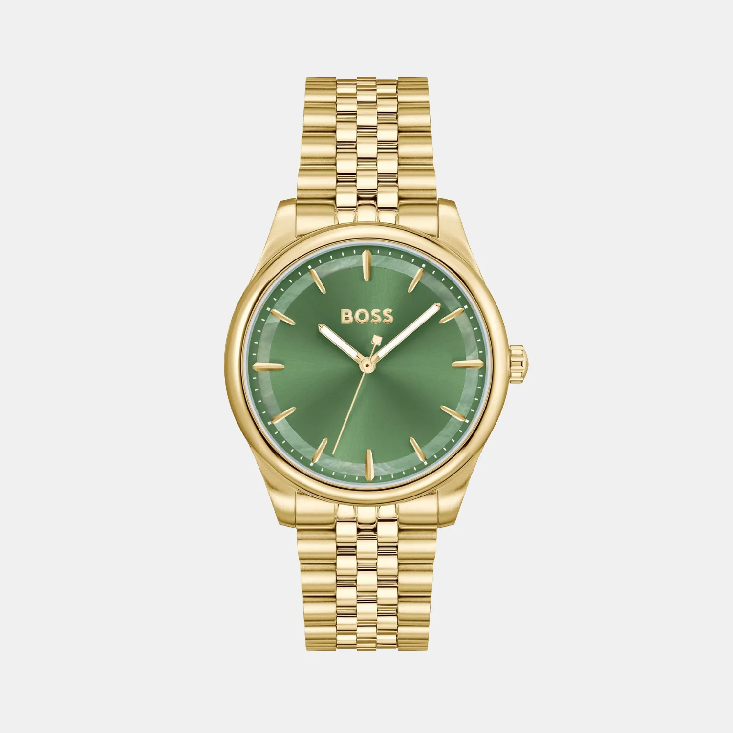 Women Quartz Green Mother Of Pearl Dial Analog Stainless Steel Watch 1502780