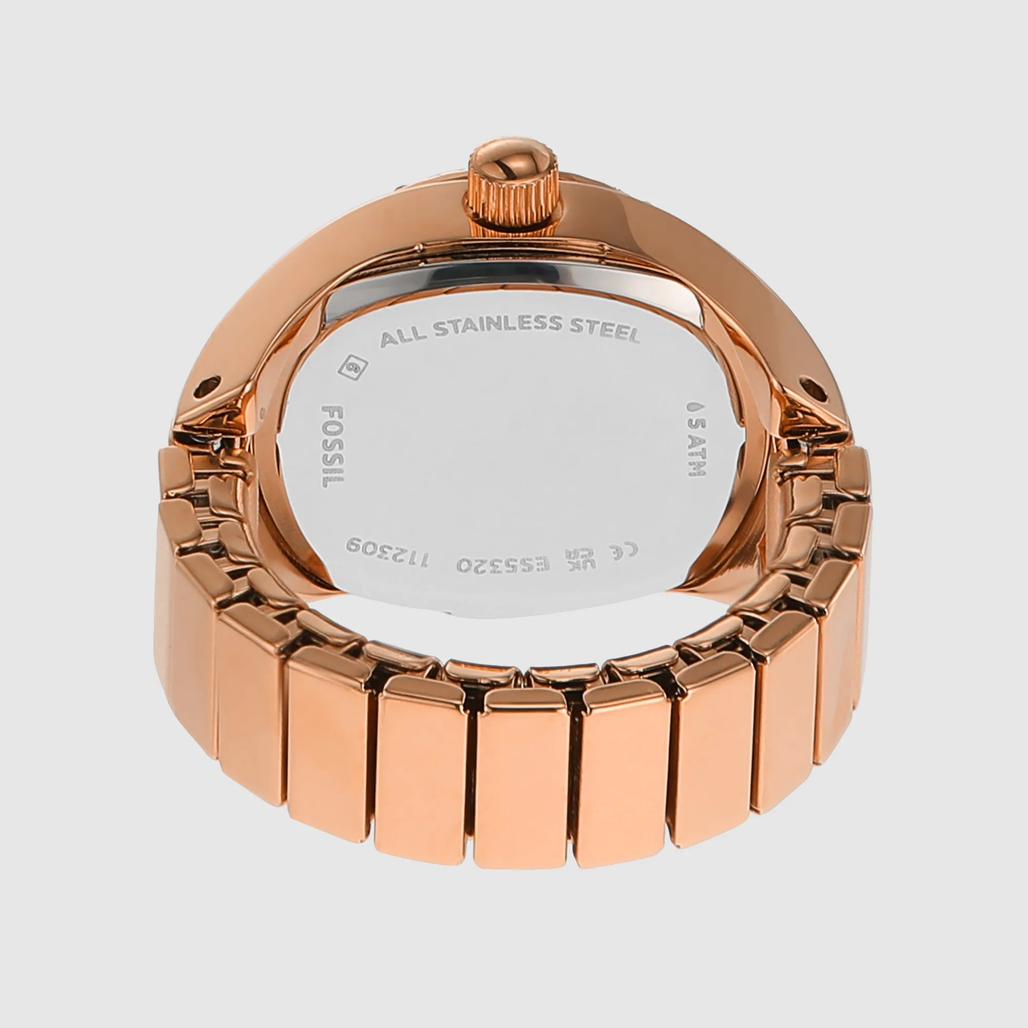Women Quartz Rose Gold Dial Ring Analog Stainless Steel Watch ES5320