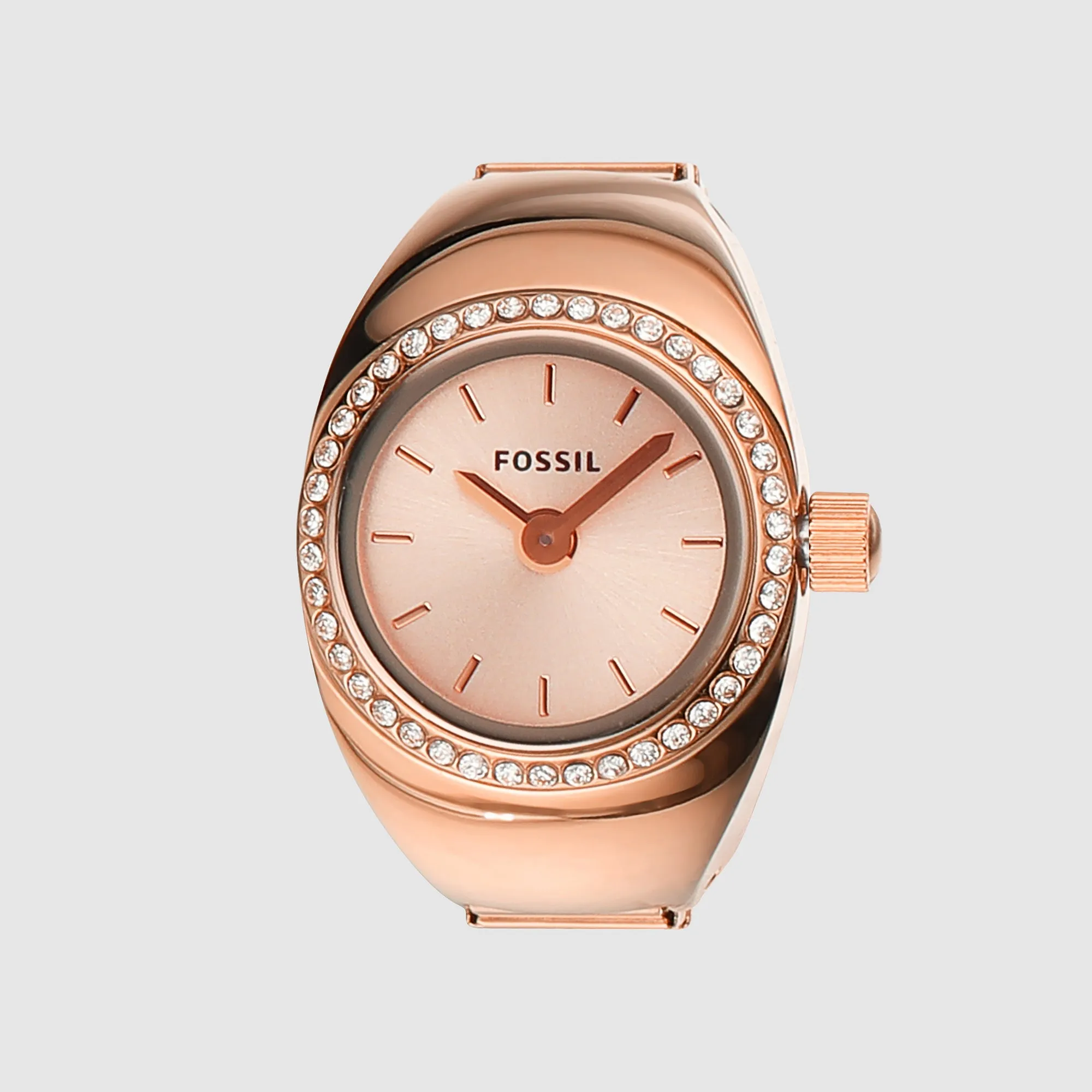 Women Quartz Rose Gold Dial Ring Analog Stainless Steel Watch ES5320