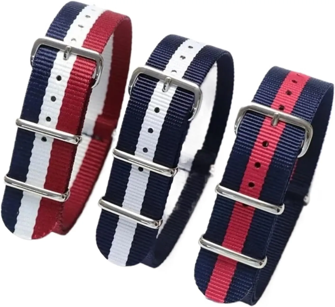 Women Replacement Bracelet Sport Casual Stripe Watch Band 22mm Universal Straps 22mm principle hundredfold nocturnal feasible sugarcane Nylon Watch Strap Men 