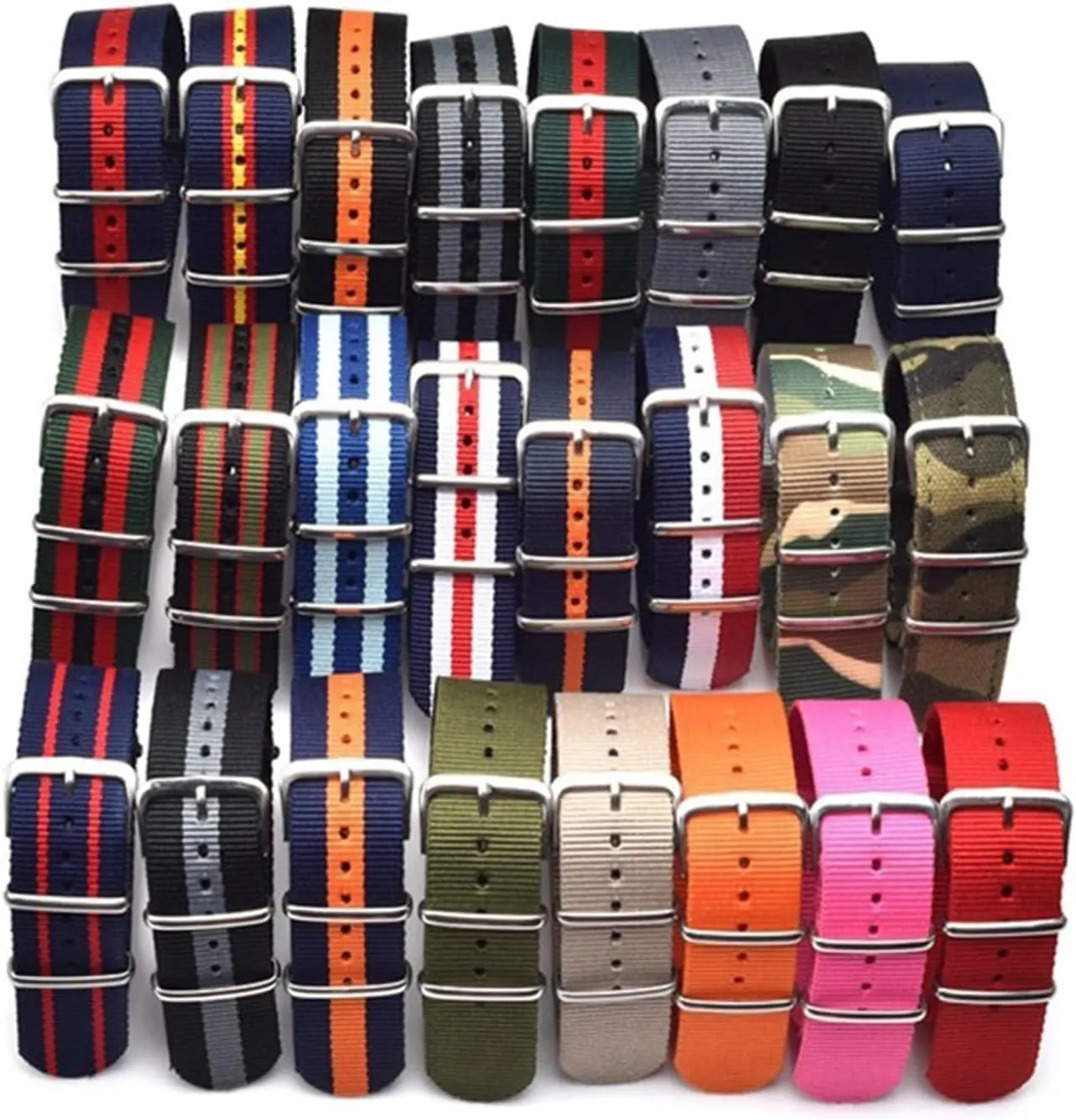 Women Replacement Bracelet Sport Casual Stripe Watch Band 22mm Universal Straps 22mm principle hundredfold nocturnal feasible sugarcane Nylon Watch Strap Men 