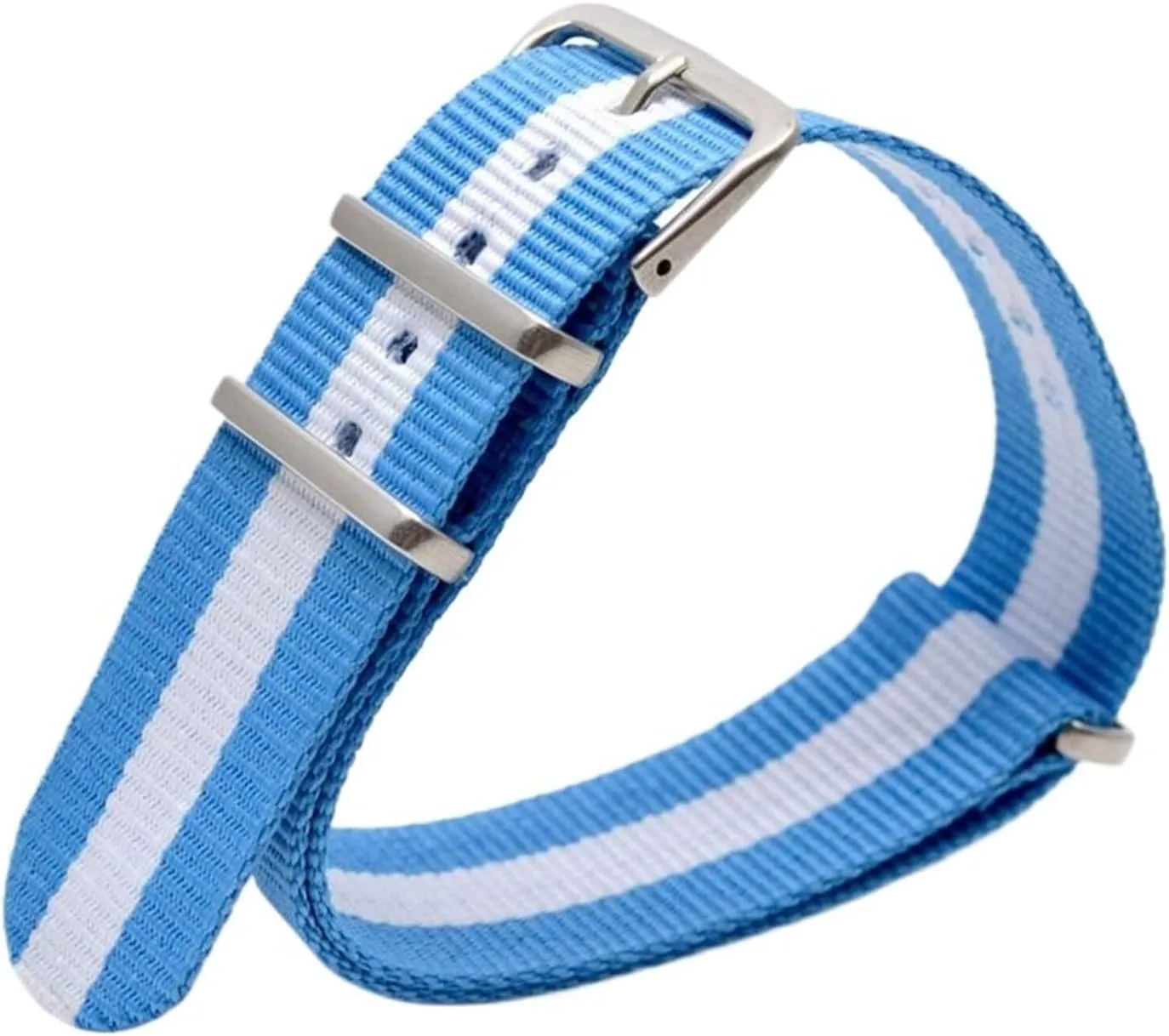 Women Replacement Bracelet Sport Casual Stripe Watch Band 22mm Universal Straps 22mm principle hundredfold nocturnal feasible sugarcane Nylon Watch Strap Men 