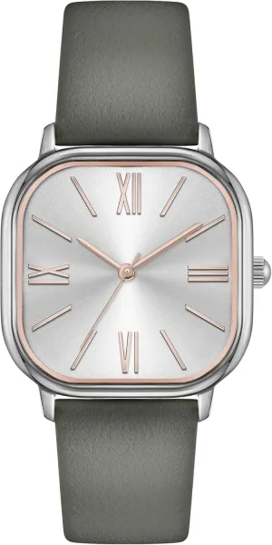 Women Square Watch recurrent serrate icy Leather Strap Easy to Read Bisley 