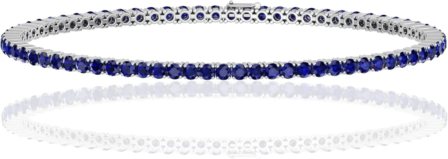 Women Tennis Bracelet Elegant predicament Fine Luxury Jewelry 925 Sterling Silver Tennis Bracelet Simulated Gemstone Bracelet Round Stone 