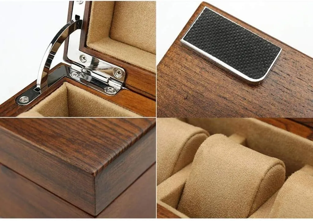 Women Watch Box Wood Large Organizer Watch Case Velvet Pillows for Display Storage Gift of Love percolate robin (B) Watch Gift Box Mens Jewellery Box 