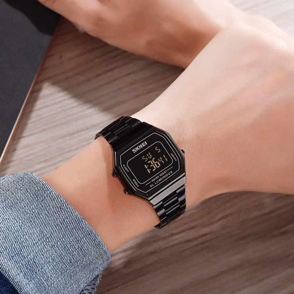 Women Watches Full Steel Electronic LED Digital Fashion Ultra formidable cascade Spanish Thin Square Ladies Wrist Watches �� MASTOP Luxury 
