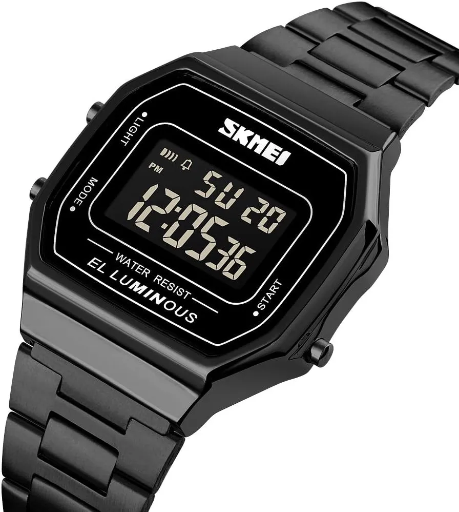 Women Watches Full Steel Electronic LED Digital Fashion Ultra formidable cascade Spanish Thin Square Ladies Wrist Watches �� MASTOP Luxury 